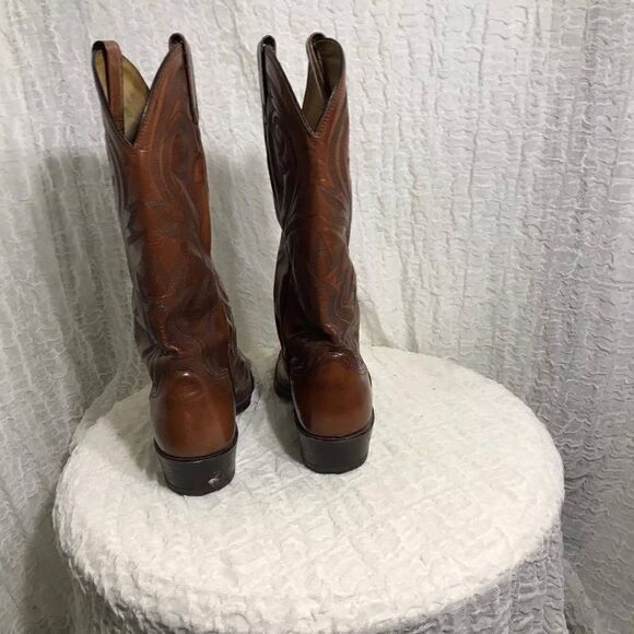 Dan Post Vtg Leather Cowboy Boots Size 8.5 - Picture 5 of 10